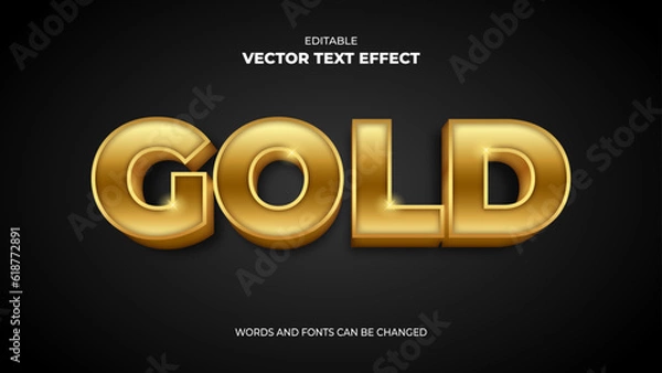 Fototapeta 3d gold editable text effect