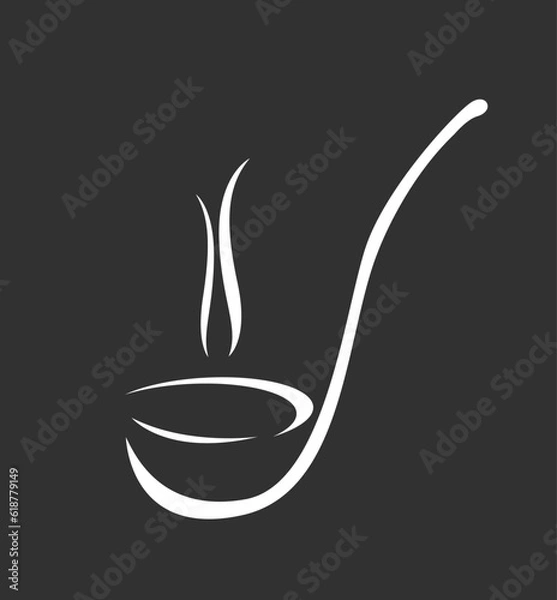 Obraz soup ladle icon vector illustration logo