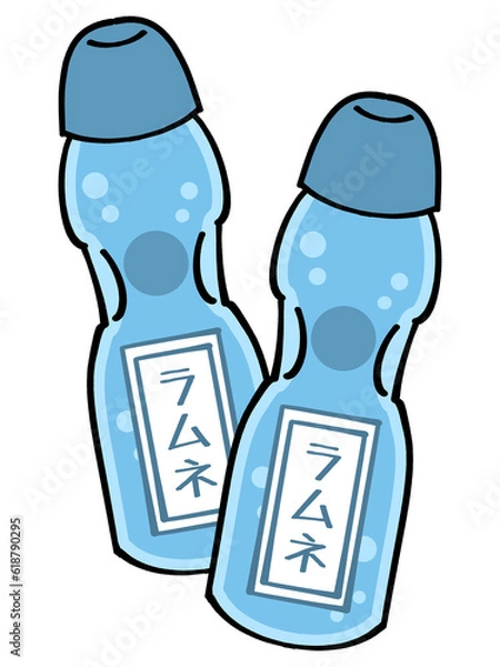 Fototapeta 二本のラムネのイラスト素材