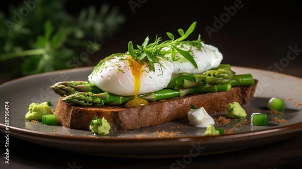 Obraz Sandwiches with avocado and Egg Generative Ai