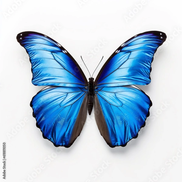 Fototapeta Blue morph butterfly (Morpho peleides). Generative ai.