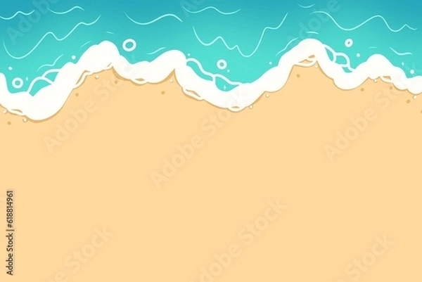 Obraz background with waves, Green sea and sand 