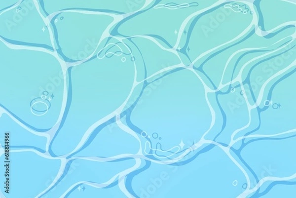 Obraz Sea blue water background with bubbles