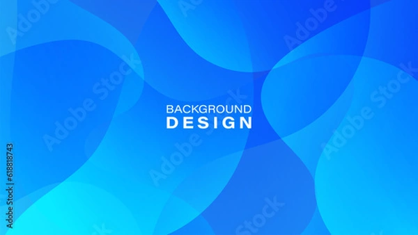Fototapeta Abstract gradient blue geometric background. Dynamic shape composition. Vector illustration
