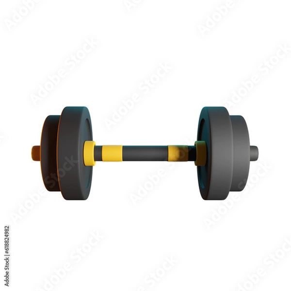 Fototapeta BARBELL 3D RENDER ISOLATED IMAGES