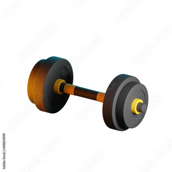 Fototapeta BARBELL 3D RENDER ISOLATED IMAGES
