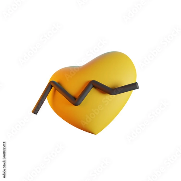 Fototapeta HEARTH RATE 3D RENDER ISOLATED IMAGES