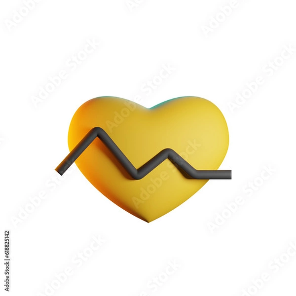 Fototapeta HEARTH RATE 3D RENDER ISOLATED IMAGES