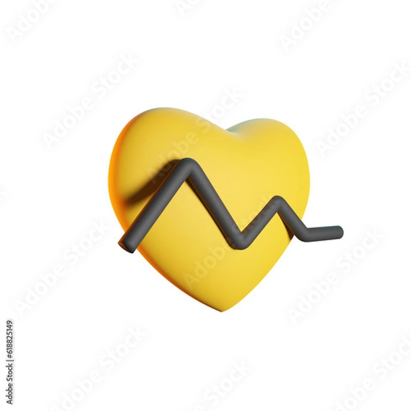 Fototapeta HEARTH RATE 3D RENDER ISOLATED IMAGES