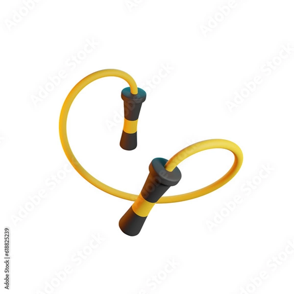 Fototapeta SKIPPING ROPE 3D RENDER ISOLATED IMAGES