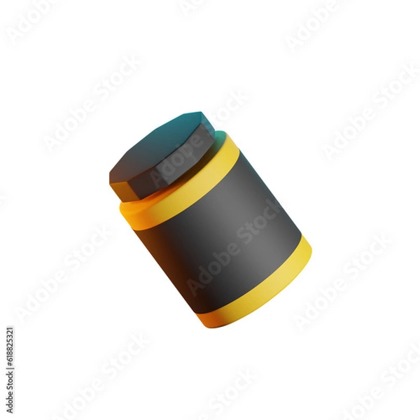 Fototapeta SUPPLEMENT BOTTLE 3D RENDER ISOLATED IMAGES