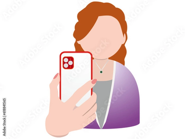 Fototapeta スマホ 自撮り SNS 投稿