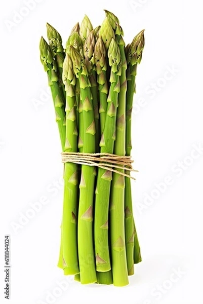 Obraz A bunch of asparagus tied up with string created with Generative AI technology