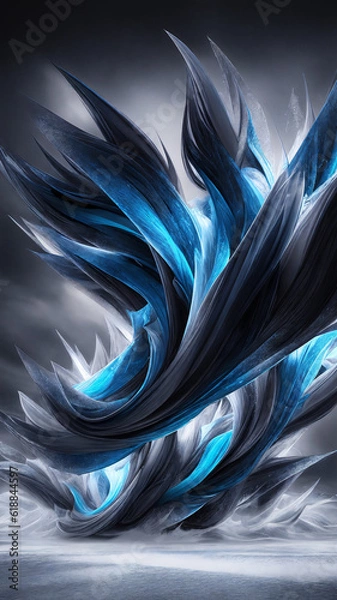Obraz abstract  frozen wind  vertical  background with generative AI technology