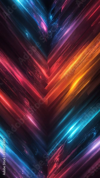 Obraz abstract colorful chevron pattern vertical  background with generative AI technology