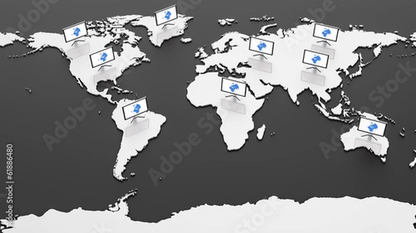 Obraz Hi-Tech World Map