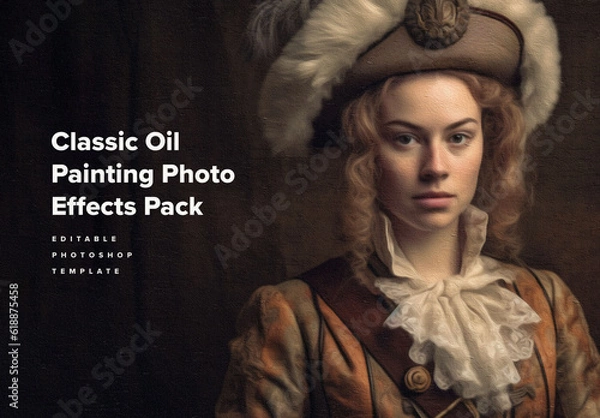 Fototapeta Klasyczny obraz olejny efekty fotograficzne makieta