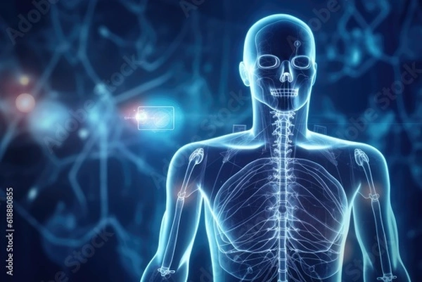 Fototapeta concept of human anatomy and science in medicine. study of the human body.