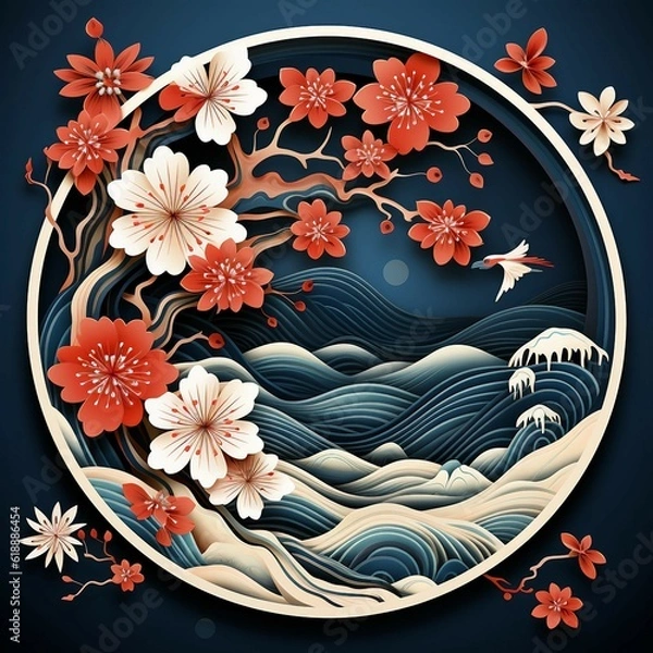 Obraz JAPAN｜テクスチャ｜Texture｜Generative AI