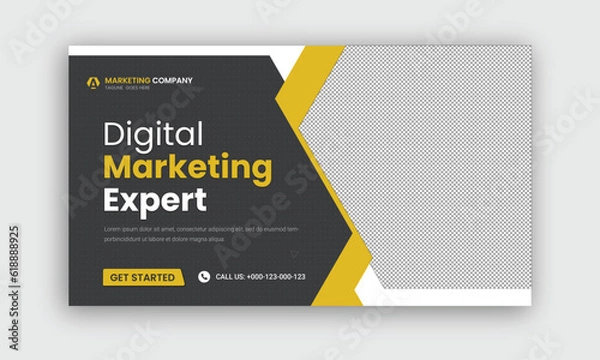 Fototapeta Corporate business and digital marketing youtube thumbnail or web banner template