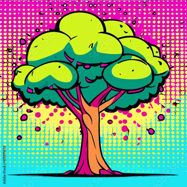 Fototapeta Vector graphic pop art style wall art,  with 