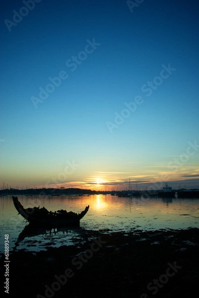 Obraz Sunset sea silhouette