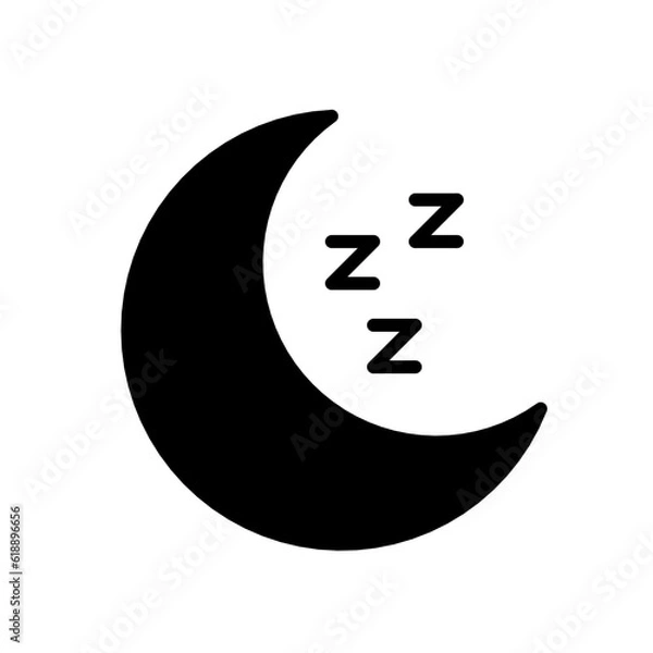 Obraz crescent moon night silhouette icon, sleep icon button