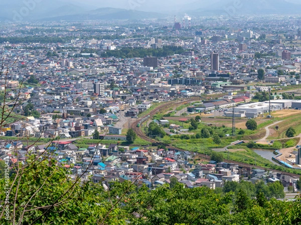 Fototapeta 嵐山展望台からの眺望（北海道旭川市江丹別町嵐山・北海道上川郡鷹栖町）