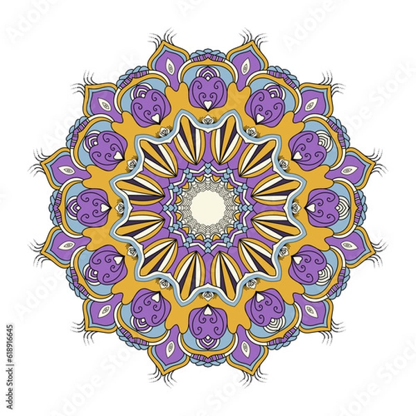 Obraz Relaxing flora book cover mandala background vector design