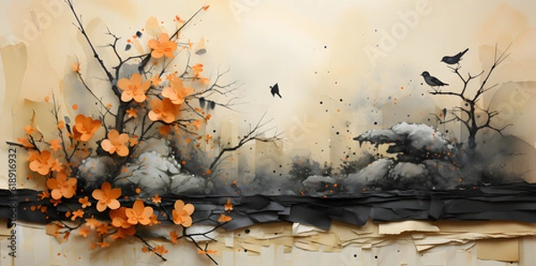 Obraz autumn leaves in the water