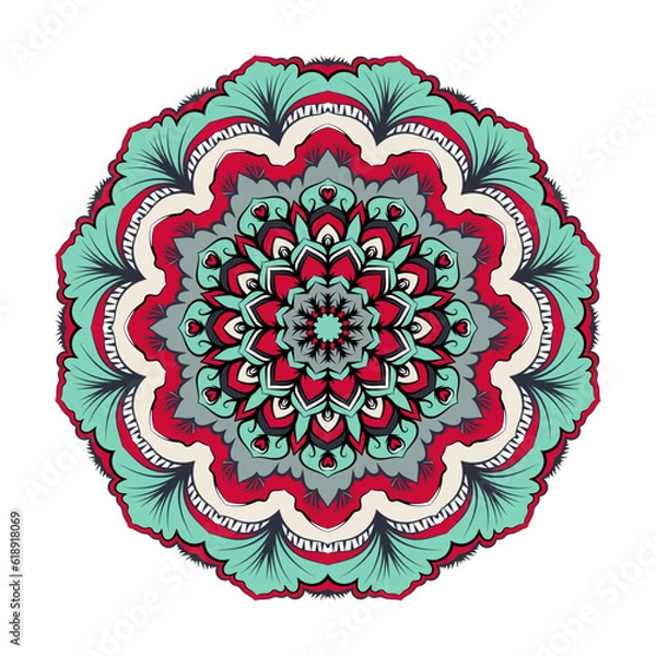 Obraz Elegant round border frame mandala design in lace pattern vector template