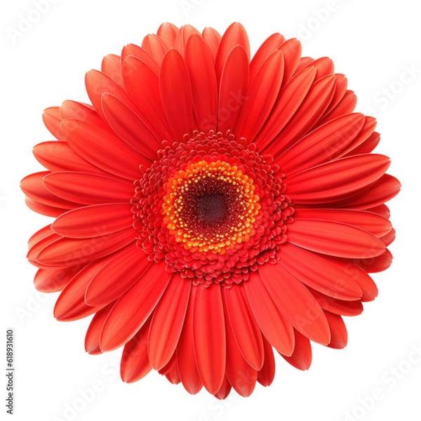Fototapeta Gerbera flower isolated. Illustration AI Generative