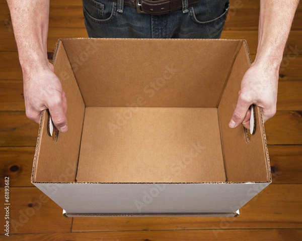 Obraz Man Holding Empty Box