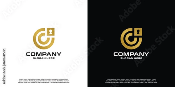 Obraz Creative Modern Shield Security Template Logo Design