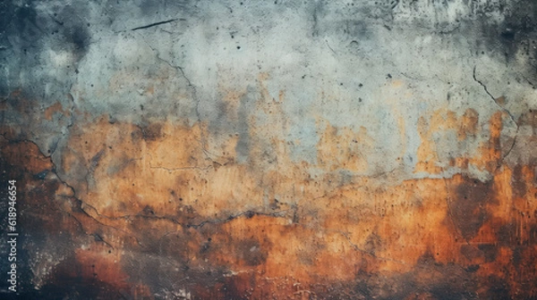 Obraz Colorful Grunge wall Texture: A Background with a Watercolor Texture and a Vintage Frame AI Generated
