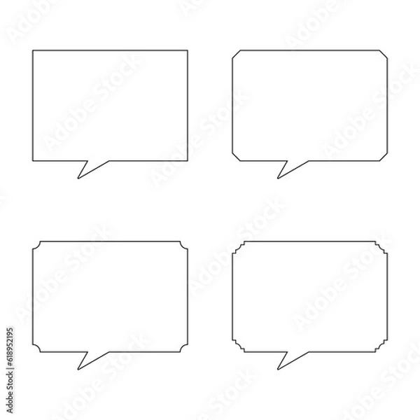 Fototapeta 四角い吹き出しセット