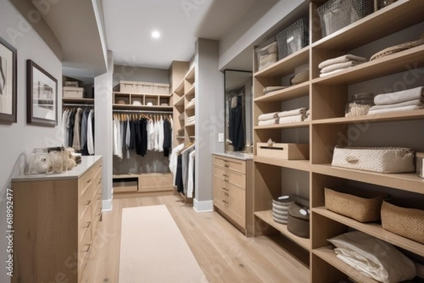 Fototapeta custom-designed storage solution for every room in the house, including closets and pantries, created with generative ai