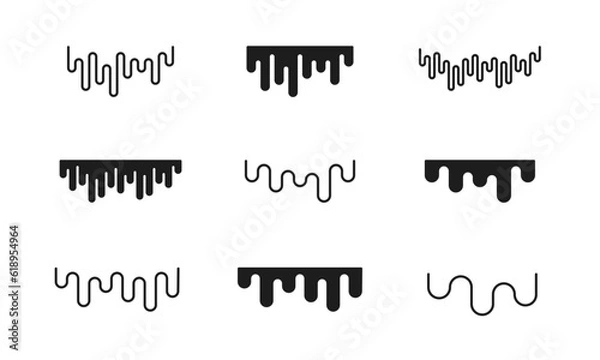 Obraz 液体のイラストセット/液/液状/滴り/流動体/ベクター/要素/あしらい