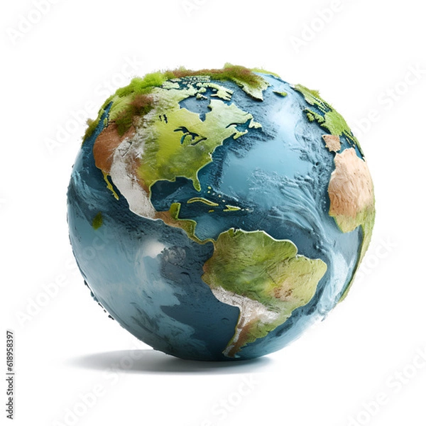 Fototapeta earth globe on white on transparent png background