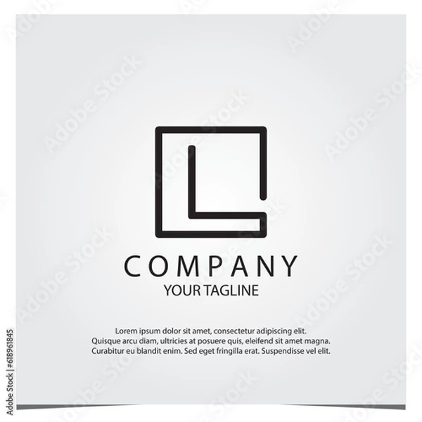 Obraz Black square l logo premium elegant template vector eps 10