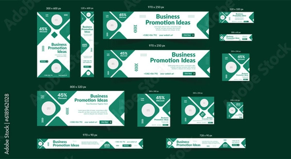 Fototapeta Creative Google Display Ads Banner, Web Template Design	
