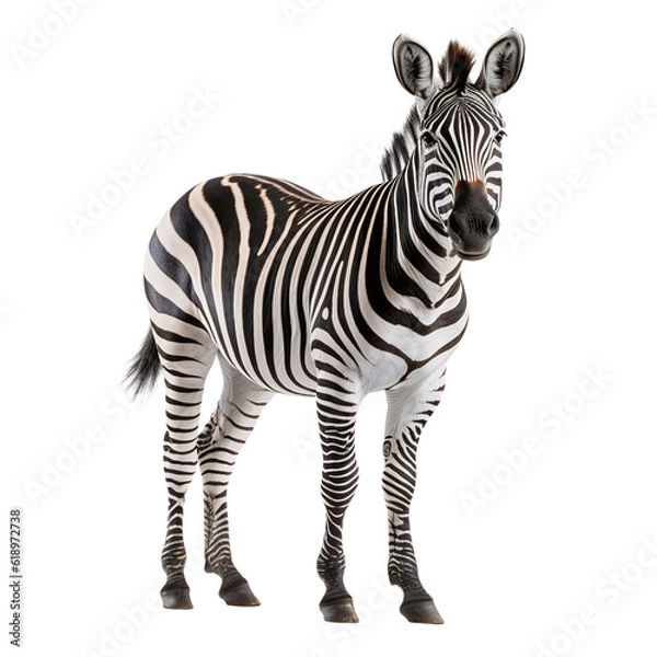 Fototapeta zebra na białym tle