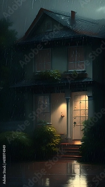 Obraz house at night