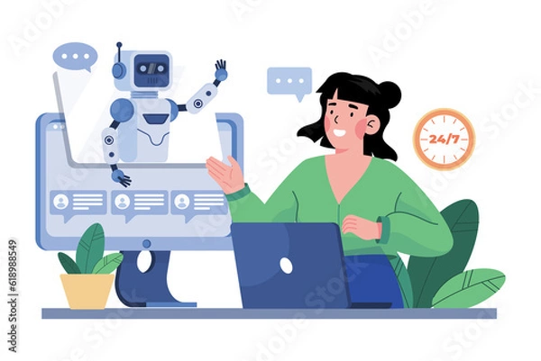 Fototapeta AI chatbots provide instant customer support.