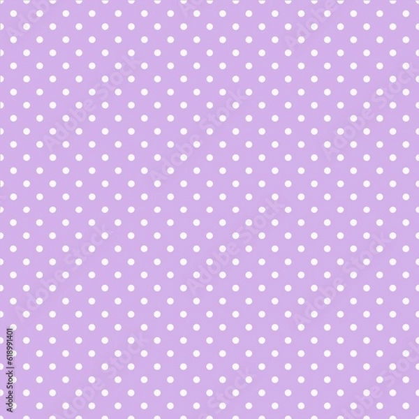 Fototapeta Polka dot seamless pattern, white and purple , can be used in the design of fashion clothes. Bedding, curtains, tablecloths