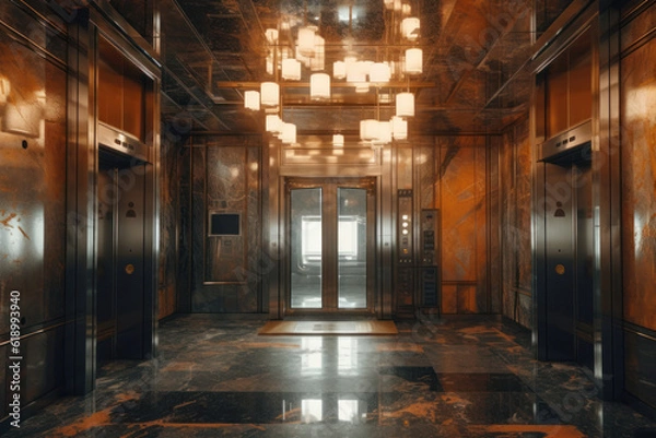 Fototapeta elevator interiors. generative ai, ai.