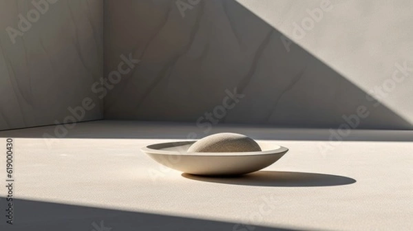 Fototapeta Spa Calming Stones Minimalist Product Backdrop Background Neutral Minimalist Simple Minimal Color, Beige, Tan, White, Vase