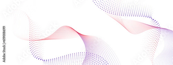 Fototapeta Abstract flowing lines wave. Digital future technology concept.	
