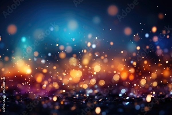 Obraz Sparkling bokeh background generated by AI technology