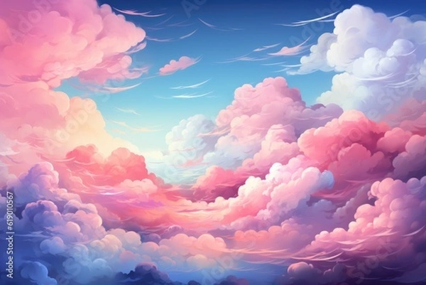 Obraz Abstract cloud background, pastel color generated by AI technology